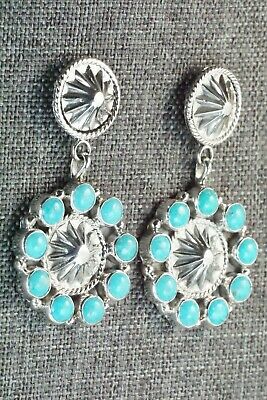 Turquoise & Sterling Silver Earrings - Bobby Platero - High Lonesome Trading