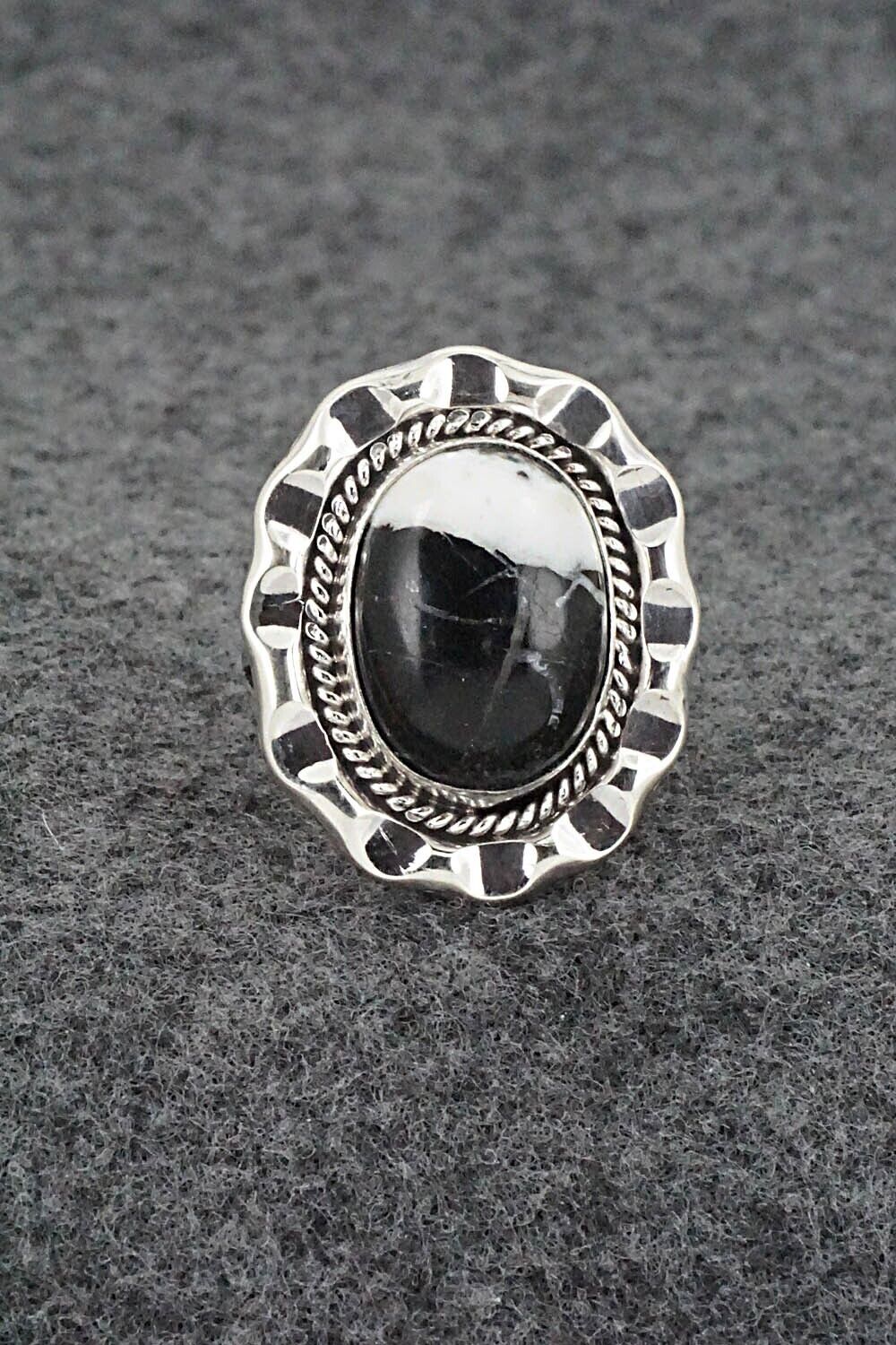 White Buffalo & Sterling Silver Ring - Samuel Yellowhair - Size 5.75