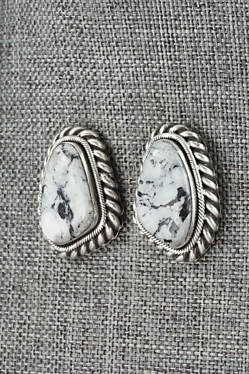 White Buffalo & Sterling Silver Earrings - Sharon McCarthy
