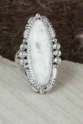 White Buffalo & Sterling Silver Ring - Daniel Benally - Size 5.5