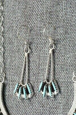 Turquoise & Sterling Silver Necklace and Earrings Set - Gerald Etsate - High Lonesome Trading