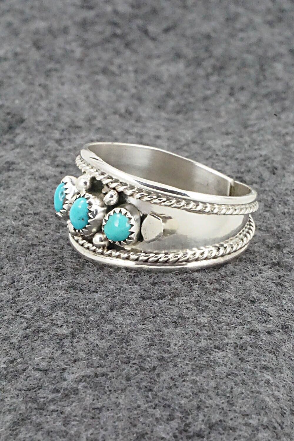 Turquoise & Sterling Silver Ring - Sondra Whitegoat - Size 13