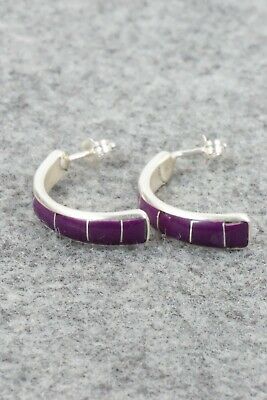 Spiny Oyster & Sterling Silver Earrings - Richard Edaakie