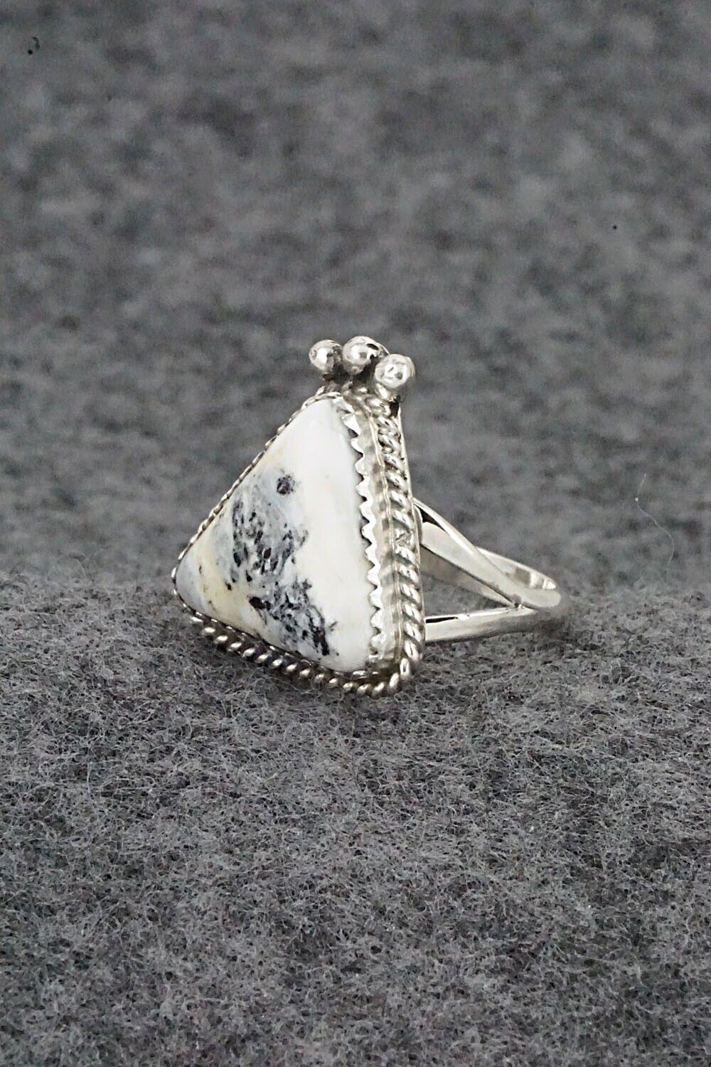White Buffalo & Sterling Silver Ring - Judy Largo - Size 5.5