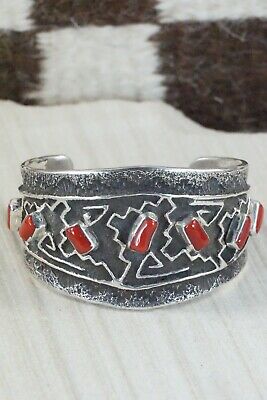 Coral & Sterling Silver Bracelet - Delbert Arviso
