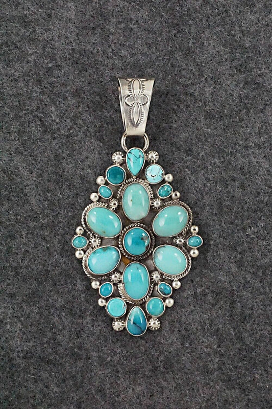 Turquoise and Sterling Silver Pendant - Annie Hoskie