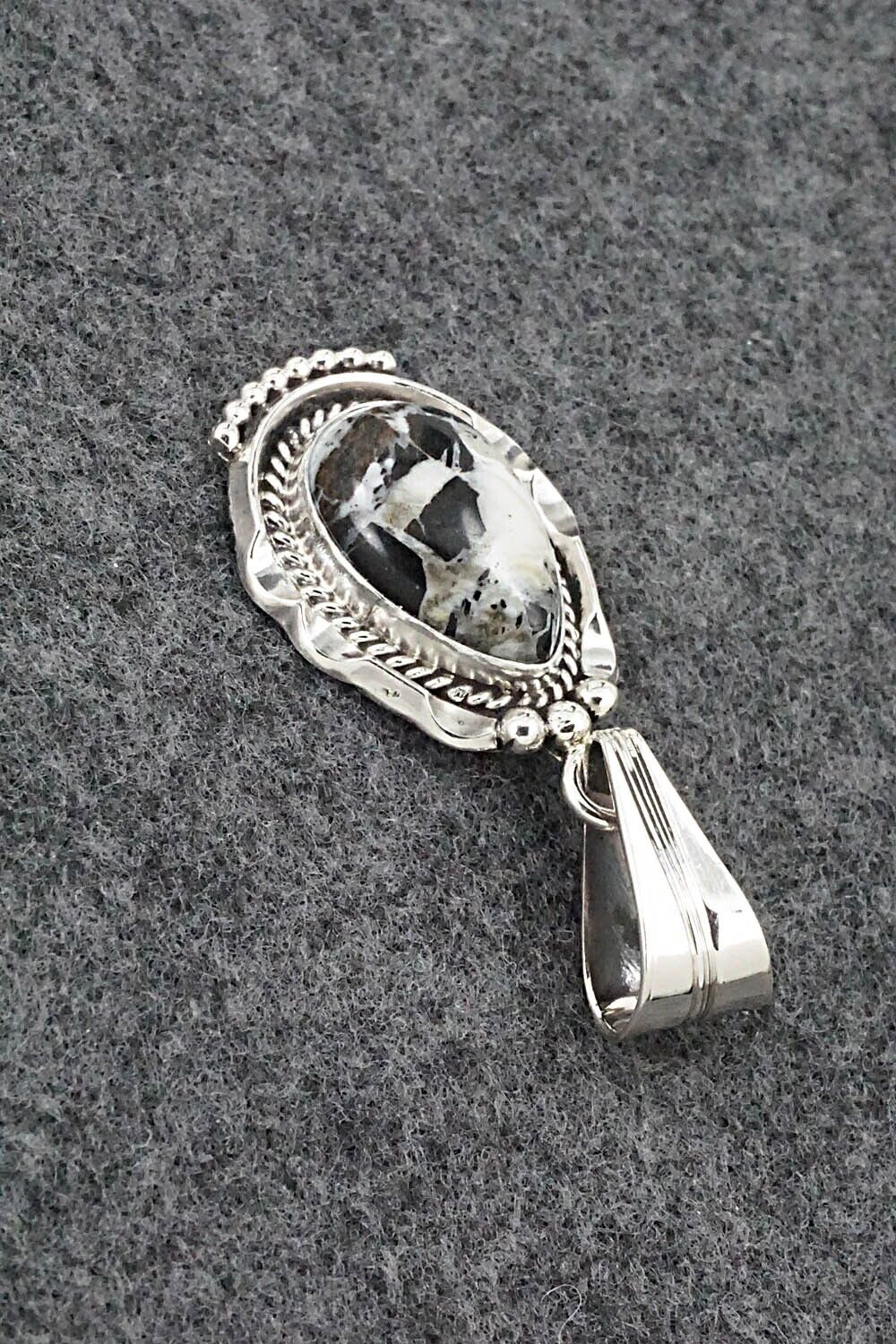 White Buffalo & Sterling Silver Pendant - Samuel Yellowhair