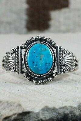 Navajo Turquoise & Sterling Silver Bracelet - Leon Martinez - High Lonesome Trading