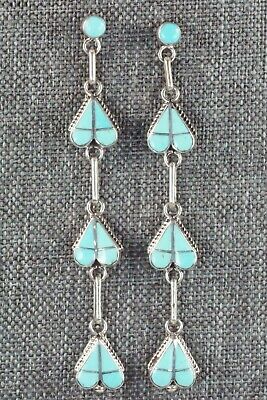 Turquoise & Sterling Silver Earrings - Velda Nastacio - High Lonesome Trading