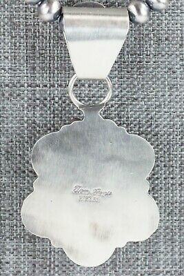 Turquoise, Coral Pendant & Sterling Silver Necklace - Tom Lewis