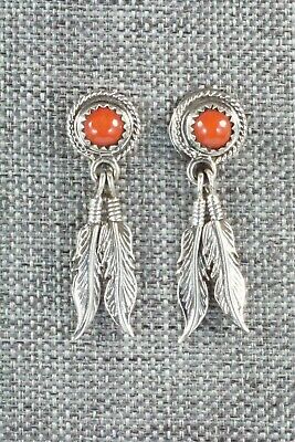 Coral and Sterling Silver Earrings - Sadie Jim