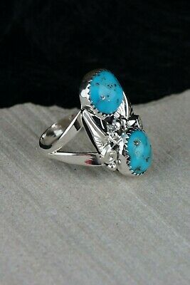 Navajo Turquoise and Sterling Silver Ring - Rita Montoya - Size 6.5 - High Lonesome Trading