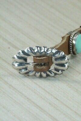 7 Stone Turquoise, Sterling Silver and Leather Bracelet - Danny Martinez - High Lonesome Trading