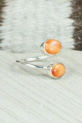 Spiny Oyster & Sterling Silver Ring - Lyle Piaso - Size 9