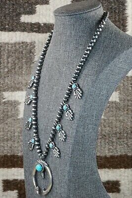 Turquoise & Sterling Silver Squash Blossom - Bobby Platero
