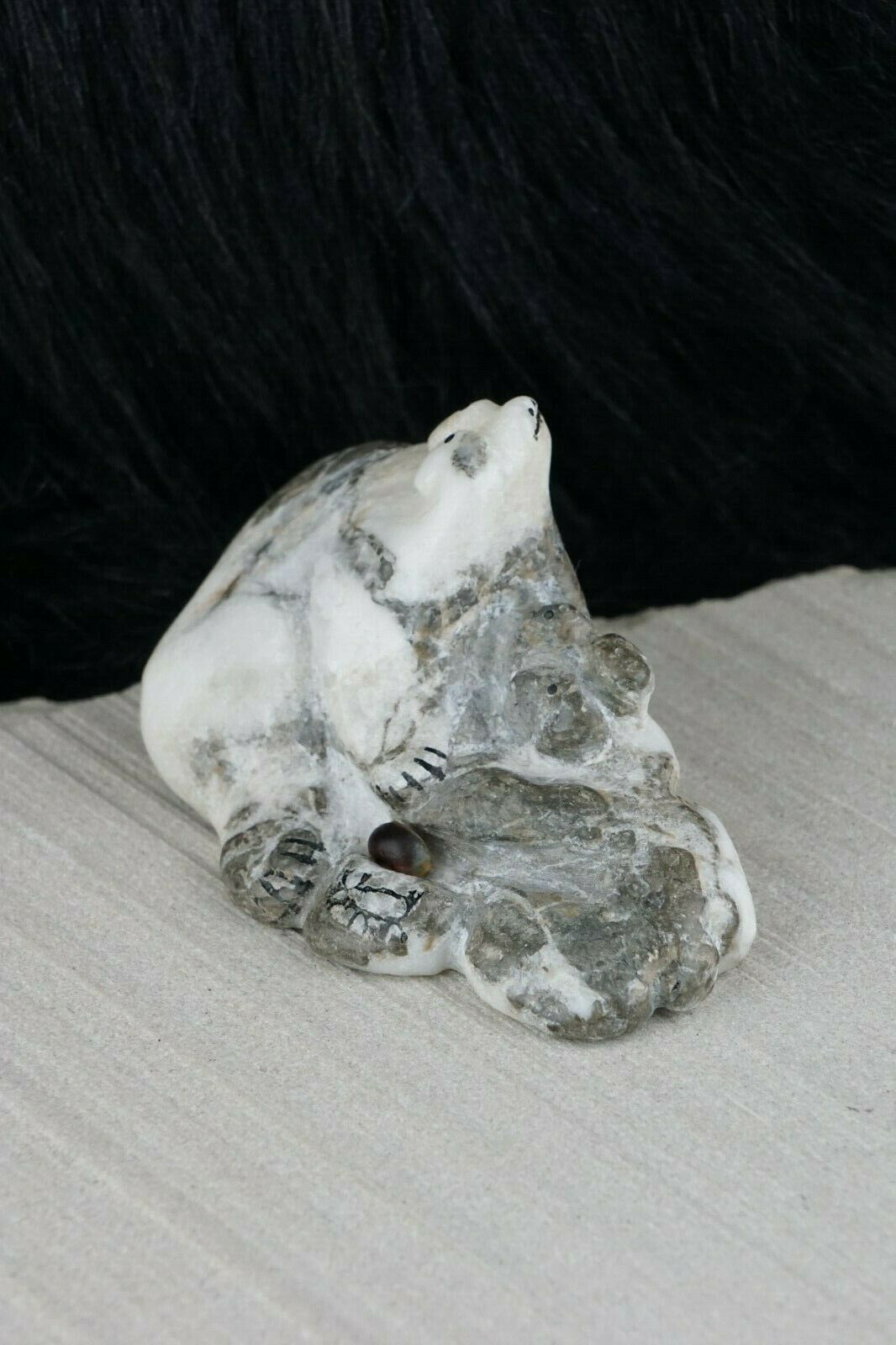 Bear Zuni Fetish Carving - Rick Kallestewa - High Lonesome Trading