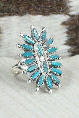 Turquoise & Sterling Silver Ring - Nathaniel Nez - Size 9 - High Lonesome Trading