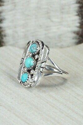 Turquoise and Sterling Silver Ring - Janice Johnson - Size 8.25 - High Lonesome Trading