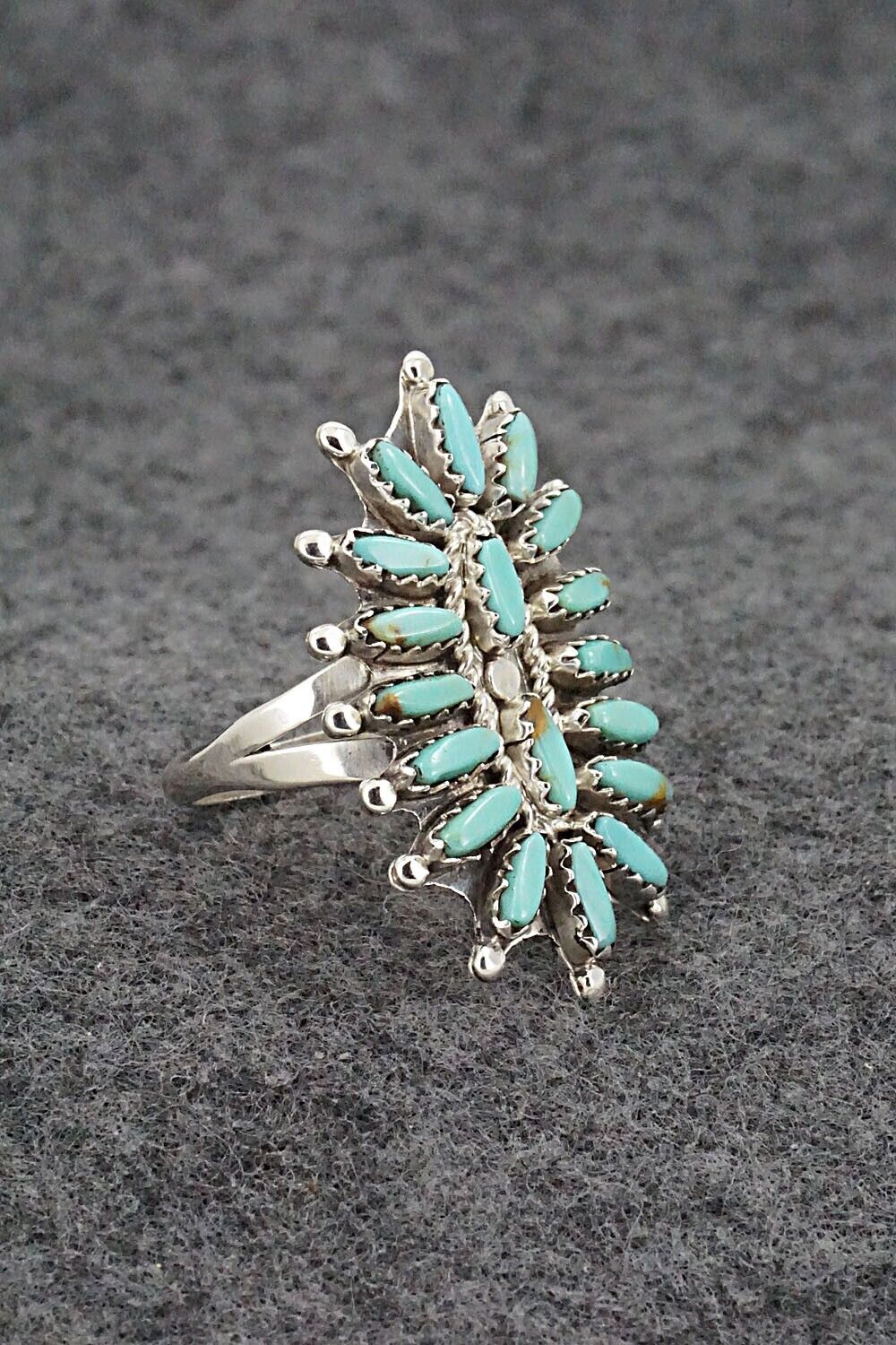 Turquoise & Sterling Silver Ring - Nathaniel Nez - Size 9