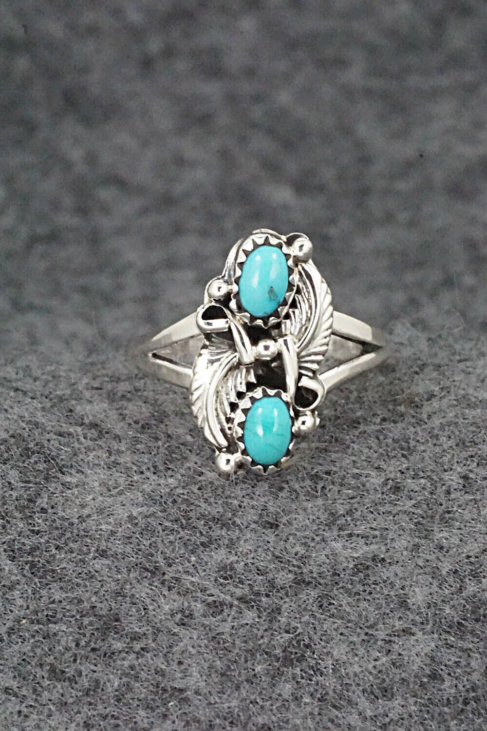 Turquoise & Sterling Silver Ring - William Begay - Size 7.75