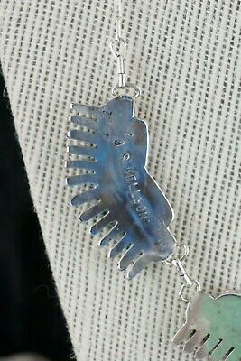 Zuni Turquoise & Sterling Silver Necklace Set - Johnny Bellson - High Lonesome Trading