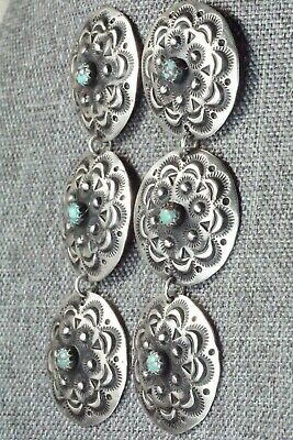 Turquoise & Sterling Silver Earrings - Leander Tahe