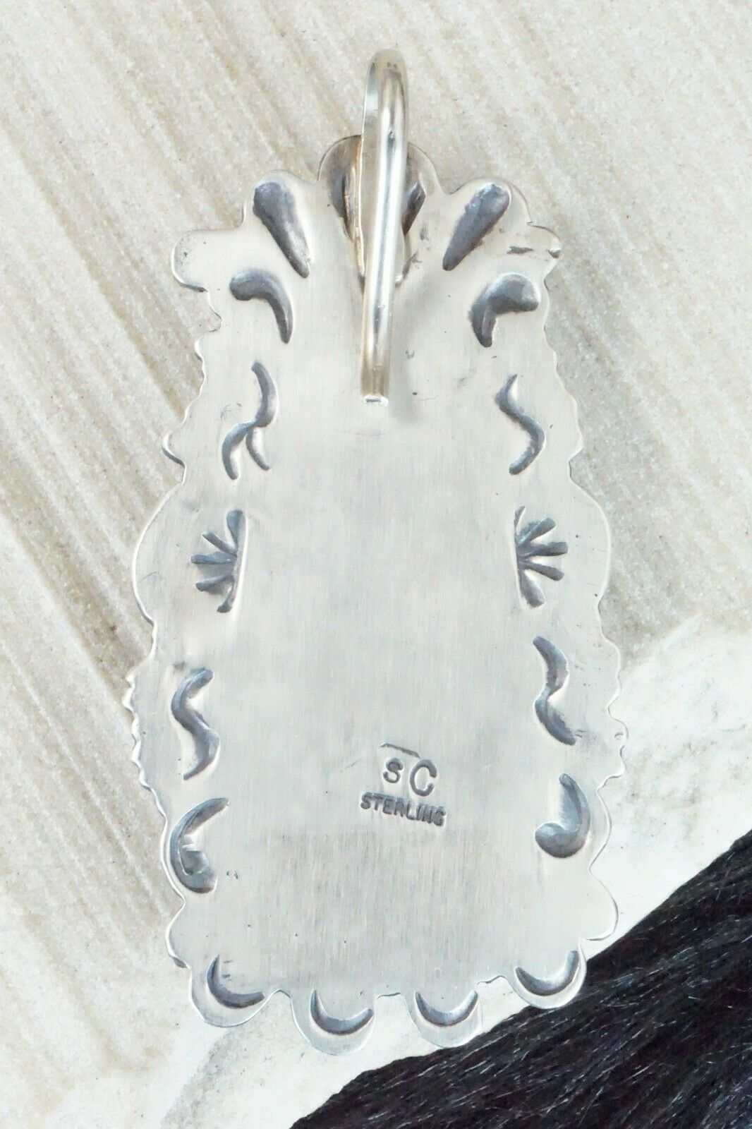 Spiny Oyster, Turquoise & Sterling Silver Pendant - Shawn Cayatineto