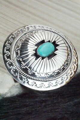 Turquoise & Sterling Silver Belt Buckle - Wilbert Muskett Sr.
