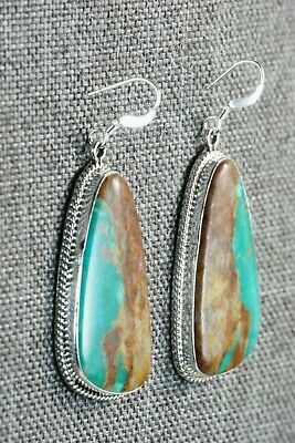 Navajo Turquoise and Sterling Silver Earrings - Verley Betone
