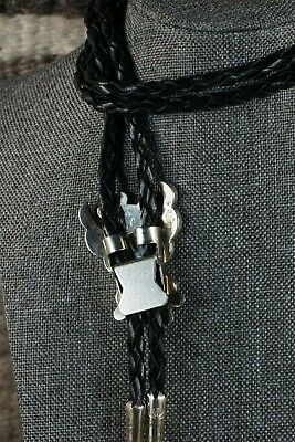 Zuni Turquoise & Sterling Silver Thunderbird Bolo Tie - Leavus Ahiyite - High Lonesome Trading