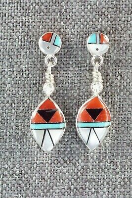 Multi Stone Inlay & Sterling Silver Earrings - Ola Eriacho