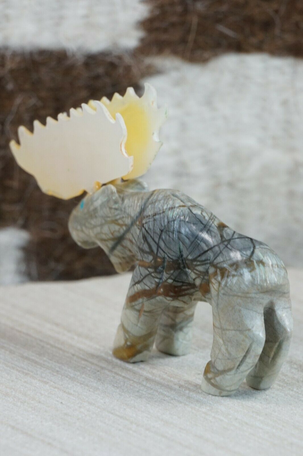 Moose Zuni Fetish Carving - Jonas Hastito