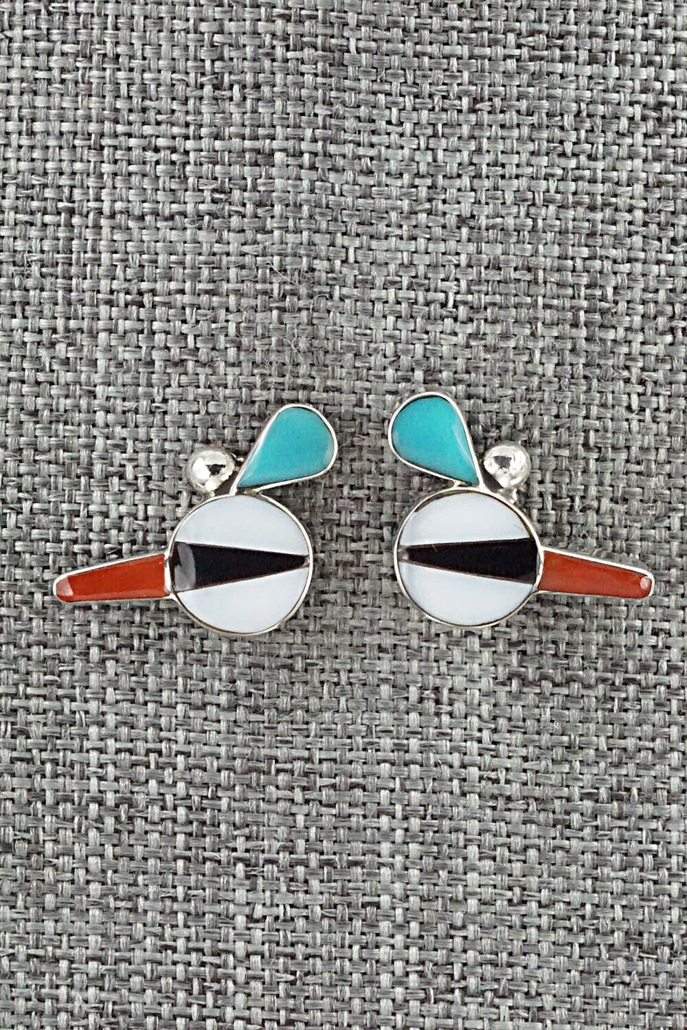 Multi Stone & Sterling Silver Earrings - Leavus Ahiyite