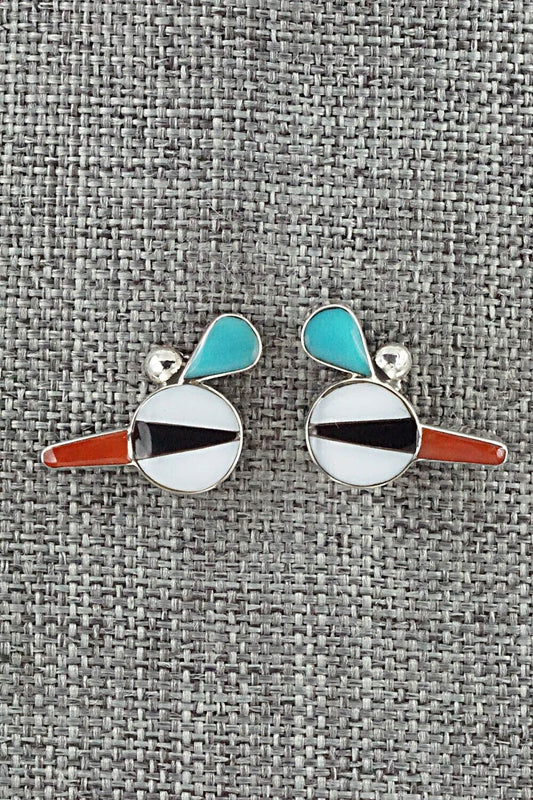 Multi Stone & Sterling Silver Earrings - Leavus Ahiyite