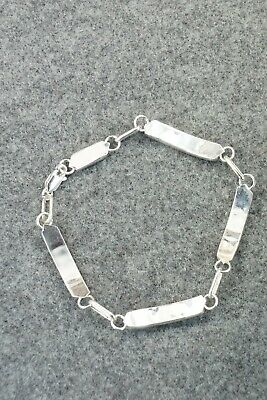 Turquoise & Sterling Silver Link Bracelet - Glennette Luna