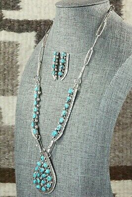 Turquoise & Sterling Silver Necklace and Earrings - Darlene Begay