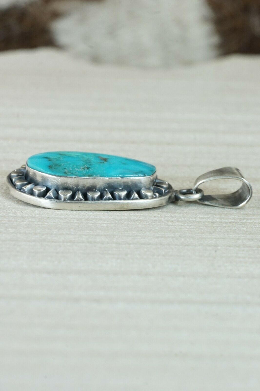 Navajo Turquoise and Sterling Silver Pendant - Sharon McCarthy