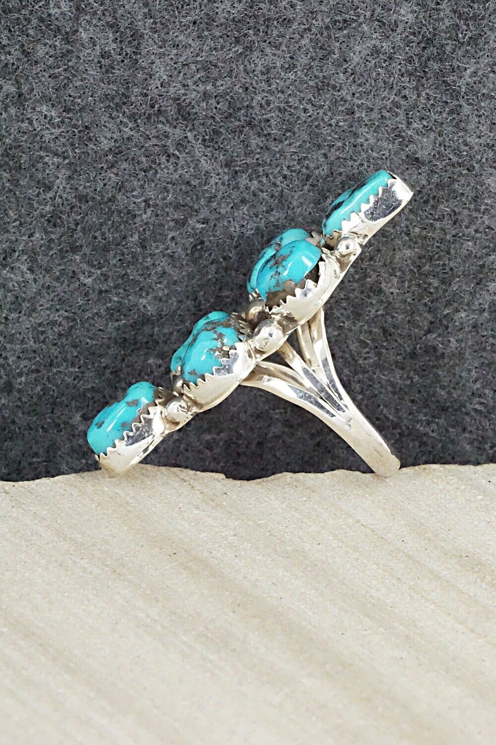 Turquoise Sterling Silver Ring - Roberta Begay - Size 7.5