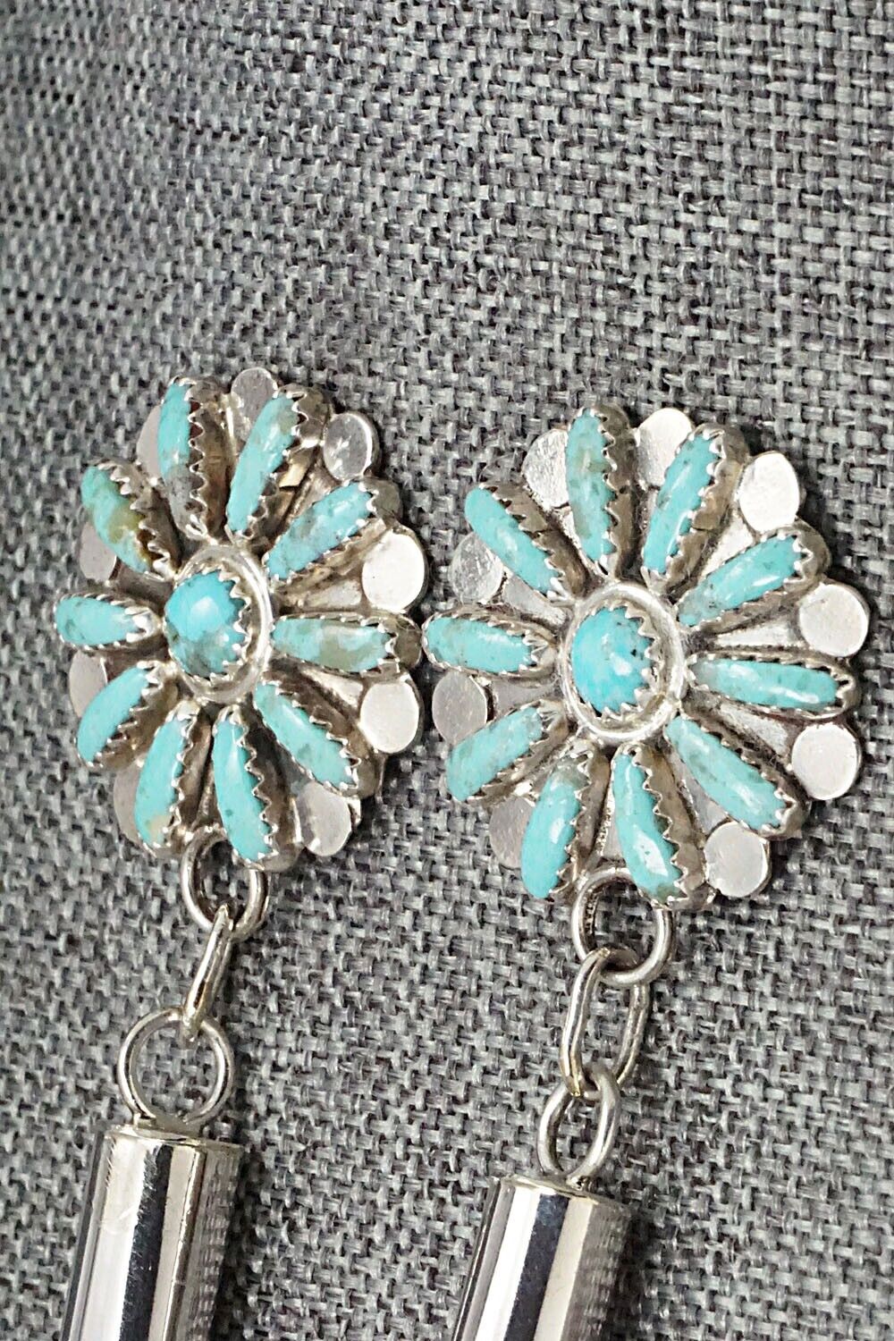 Turquoise & Sterling Silver Earrings - Lavell Byjoe