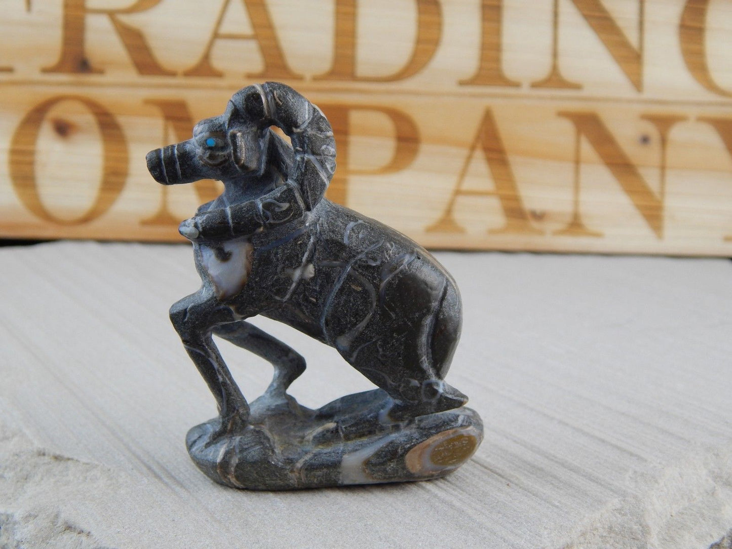 Ram Zuni Fetish Carving - Jerrold Lahaleon - High Lonesome Trading