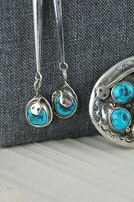 Zuni Turquoise & Sterling Silver Bolo Tie and Buckle - Jude Candelaria - High Lonesome Trading