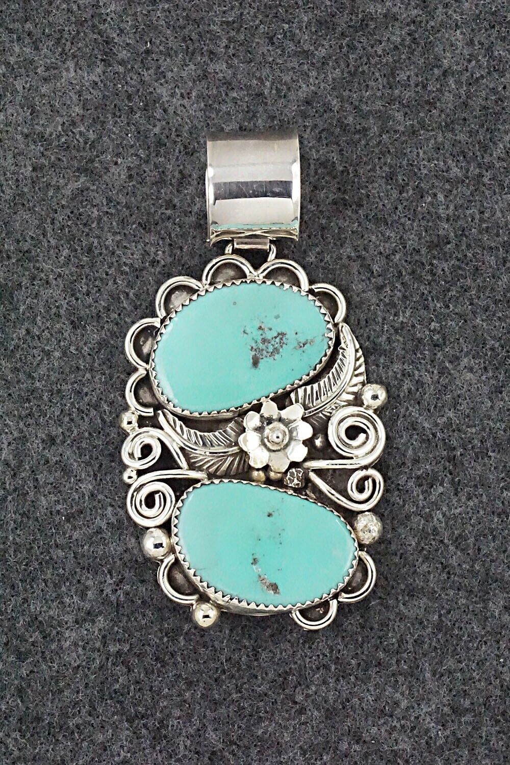 Turquoise & Sterling Silver Pendant - Shirley Largo