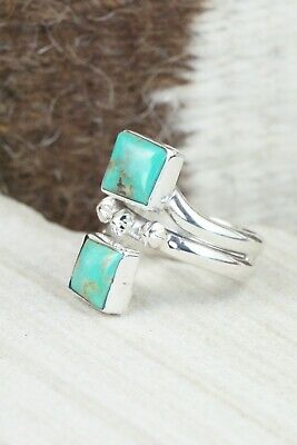 Turquoise & Sterling Silver Ring - Bobby Platero - Size 7.5