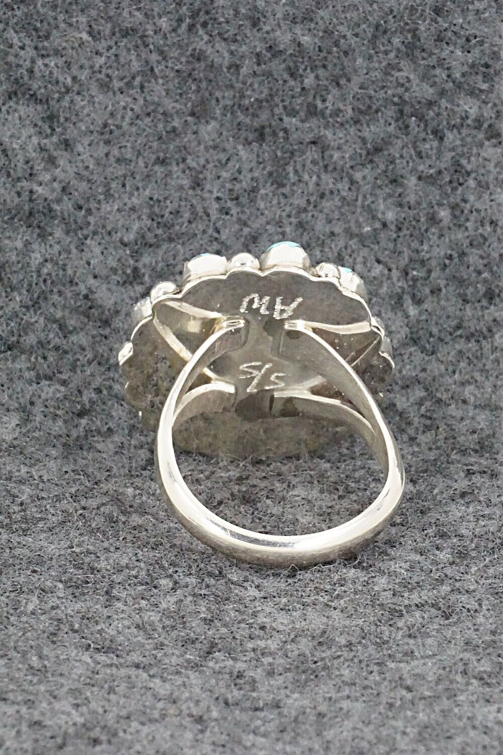 Turquoise and Sterling Silver Ring - Alicia Wilson - Size 7.5