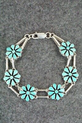 Turquoise & Sterling Silver Link Bracelet - Arlo Kanteena