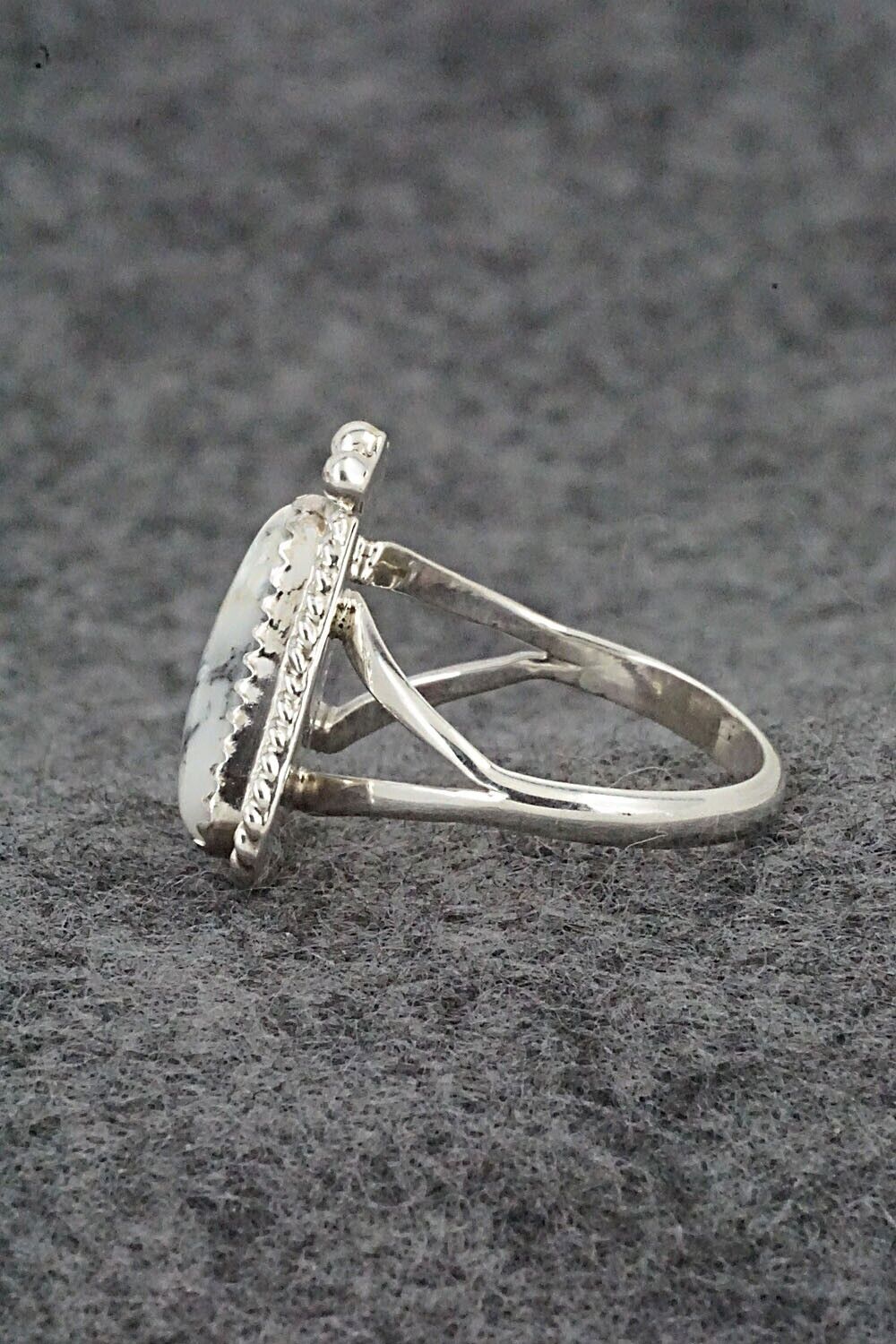 White Buffalo & Sterling Silver Ring - Judy Largo - Size 8.5