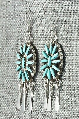 Turquoise & Sterling Silver Earrings - George Peina