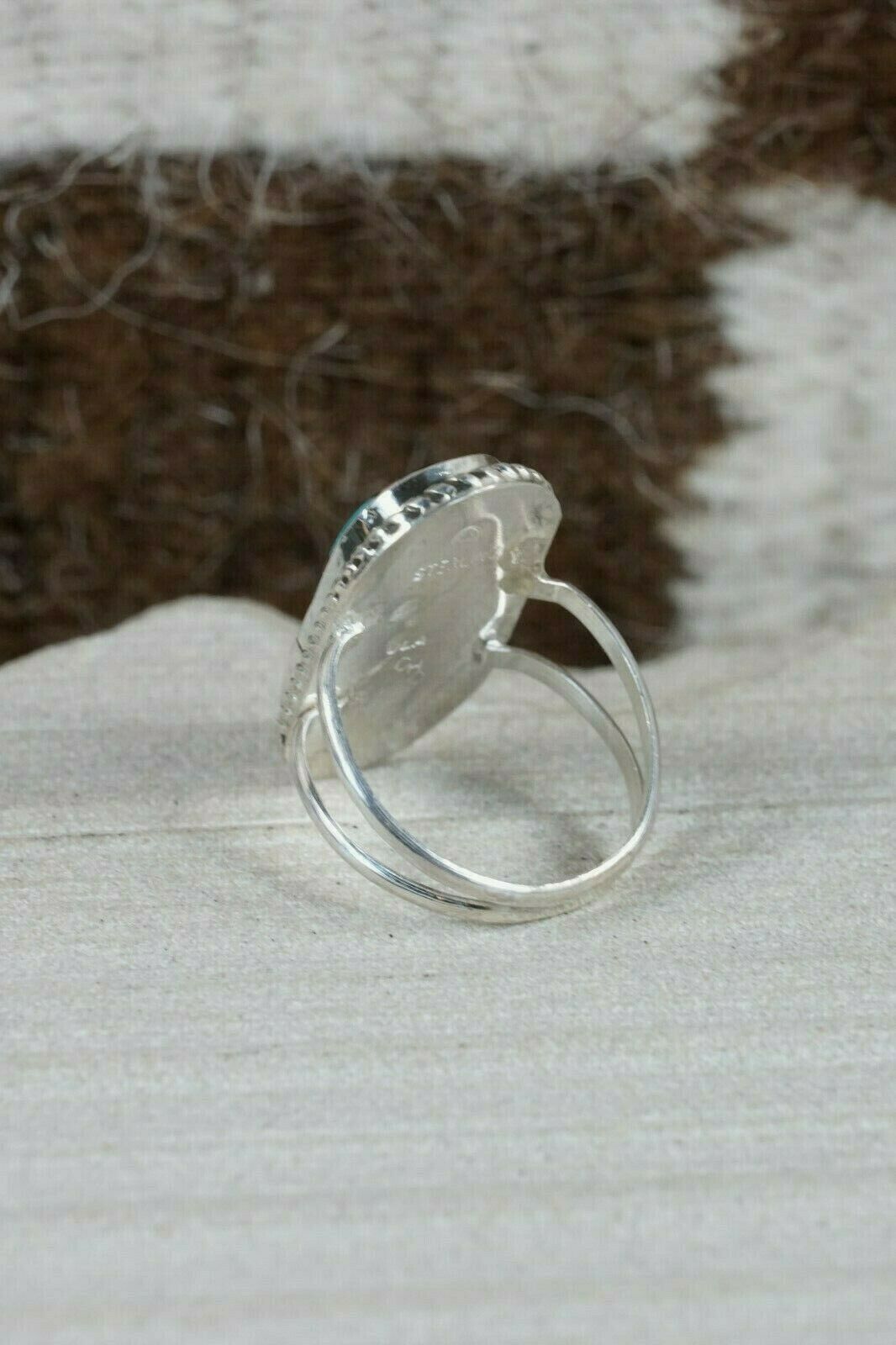 Zuni Inlay Multi- Stone and Sterling Silver Ring - Ola Eriacho - Size 6.25 - High Lonesome Trading