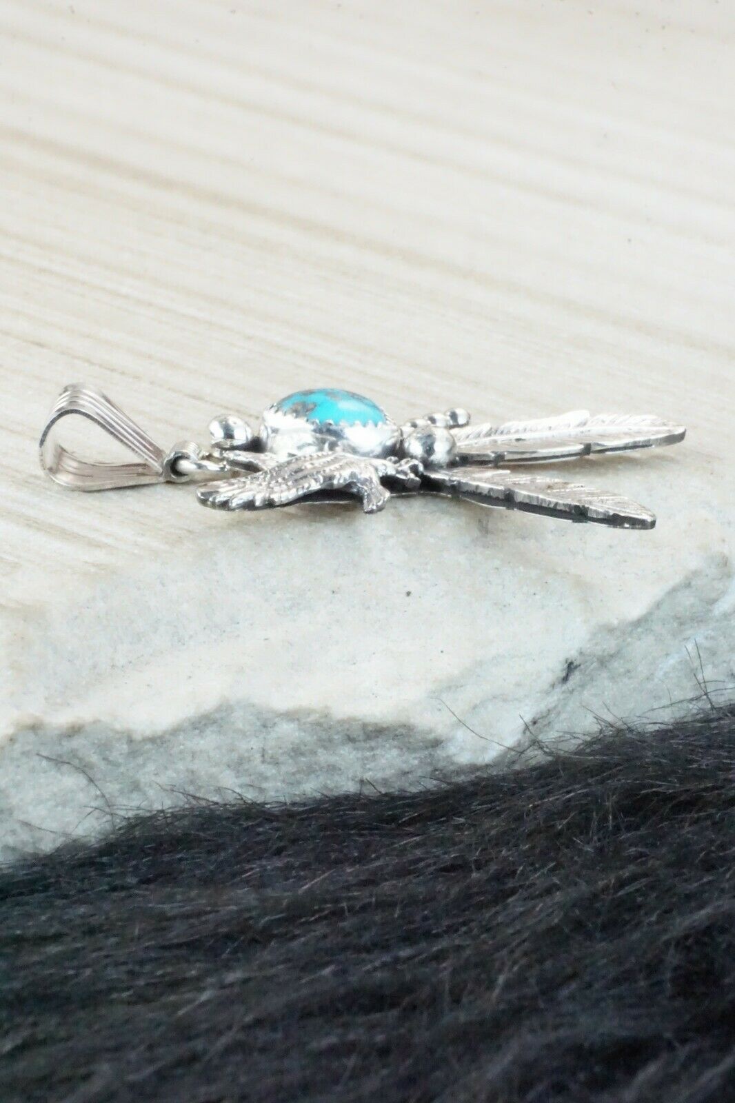 Turquoise and Sterling Silver Pendant - Genevieve Francisco