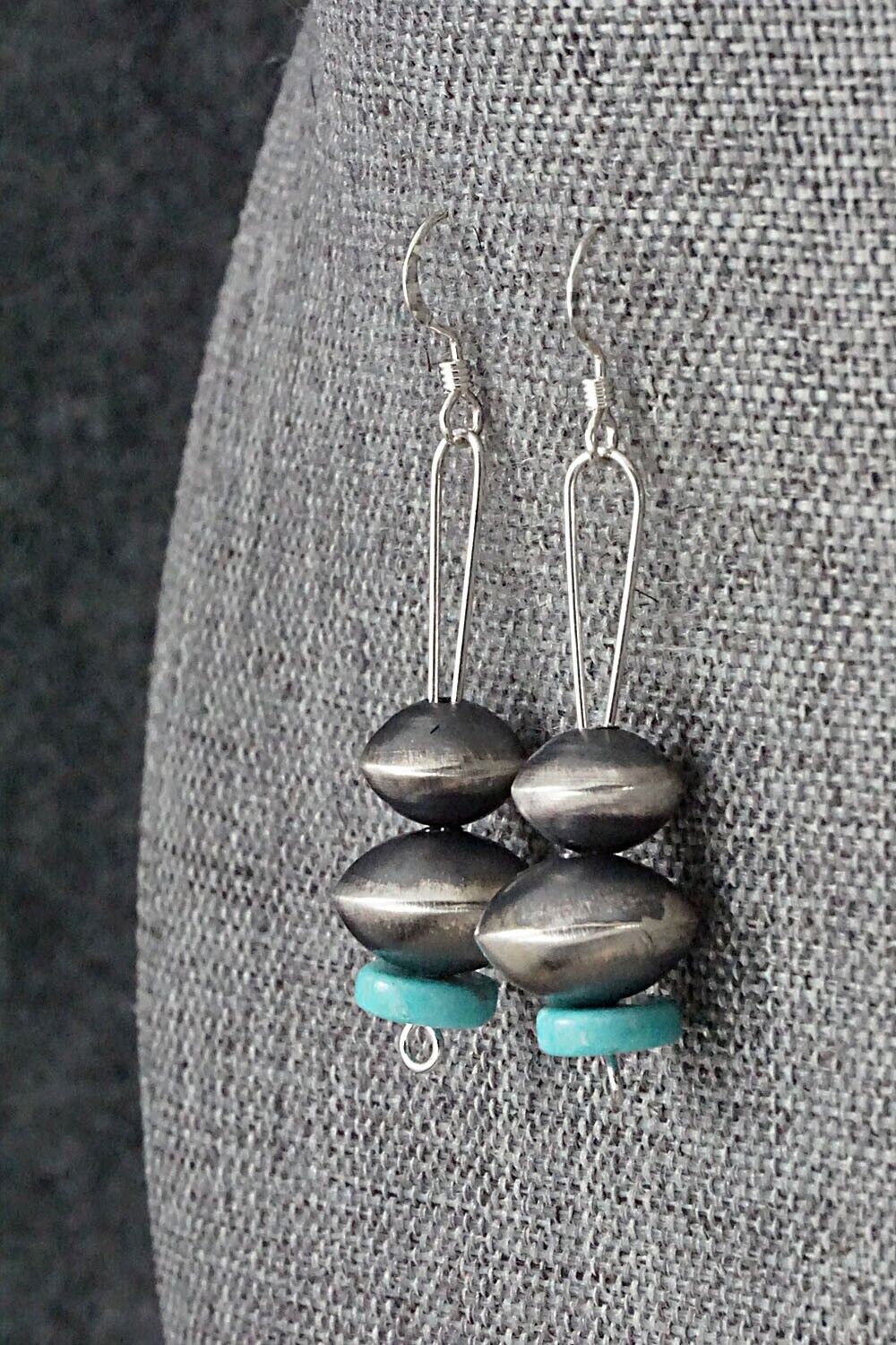 Turquoise and Navajo Pearl Sterling Silver Necklace Set - Sharon Nez Cooley